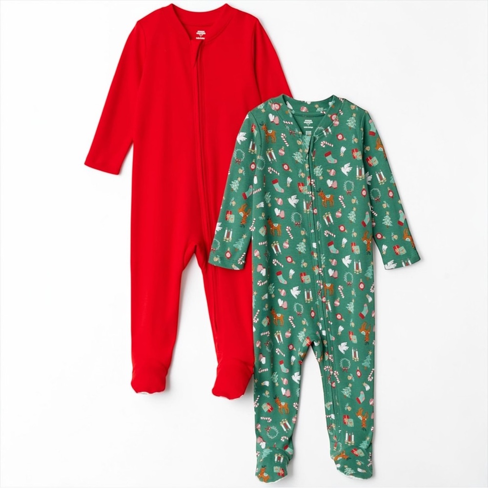 NWT Amazon Essentials x Sofia Grainge Baby Footed Sleepers 2 Pack 18M Cotton